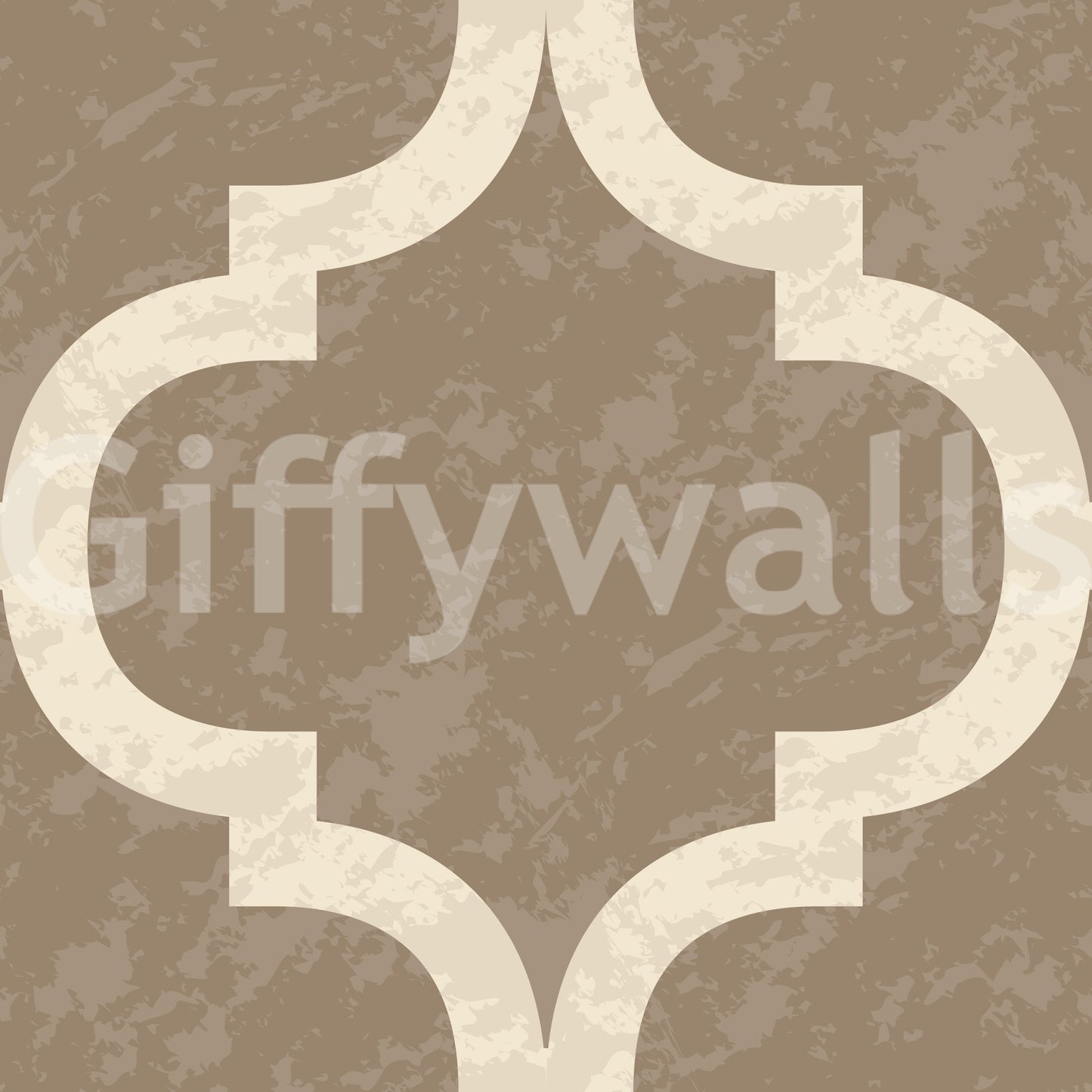 Classic Moroccan trellis wallpaper in burnished gold and cream