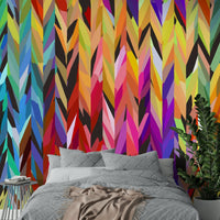 Color-forward abstract mural for artistic homes


