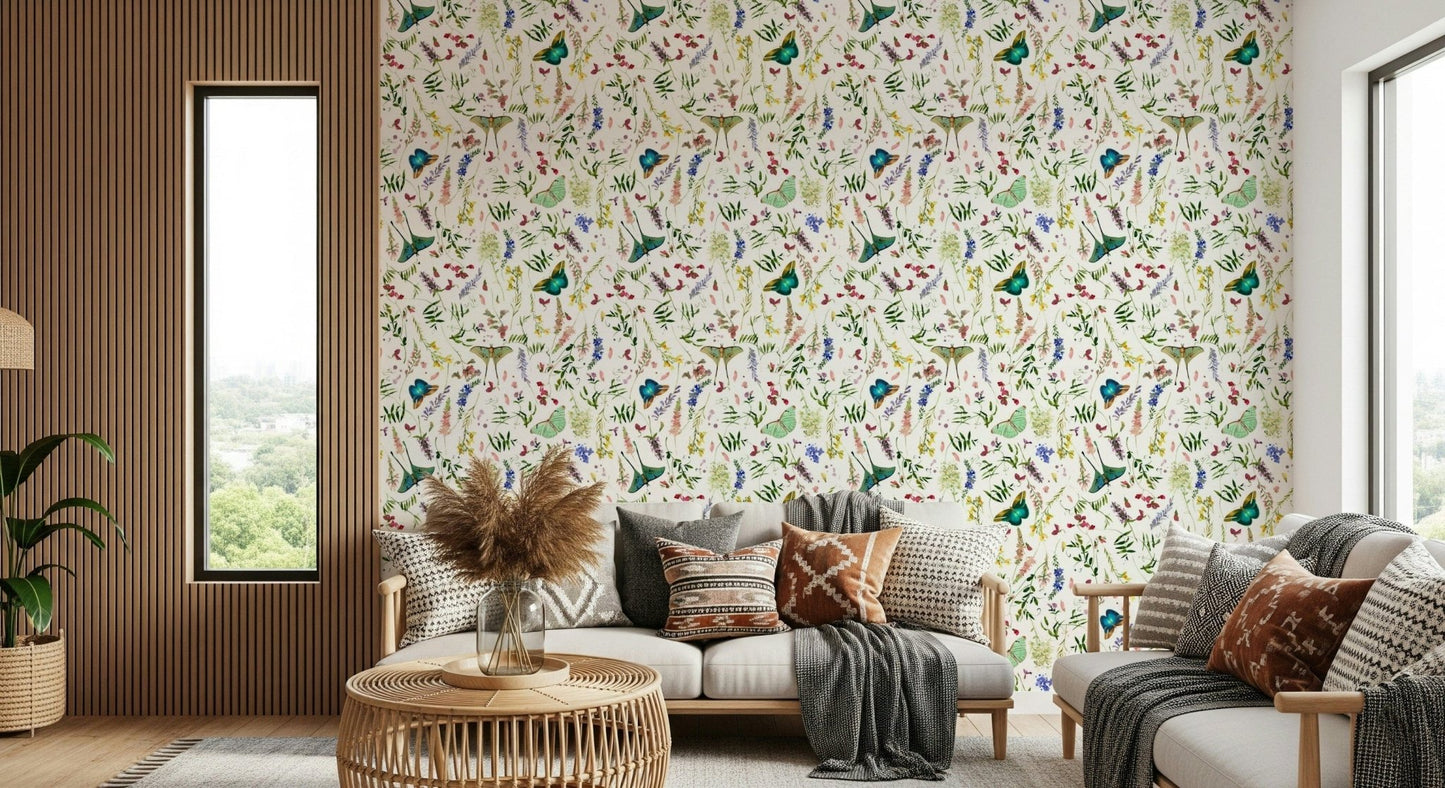 Intricate floral Butterfly And Blooms wall decor