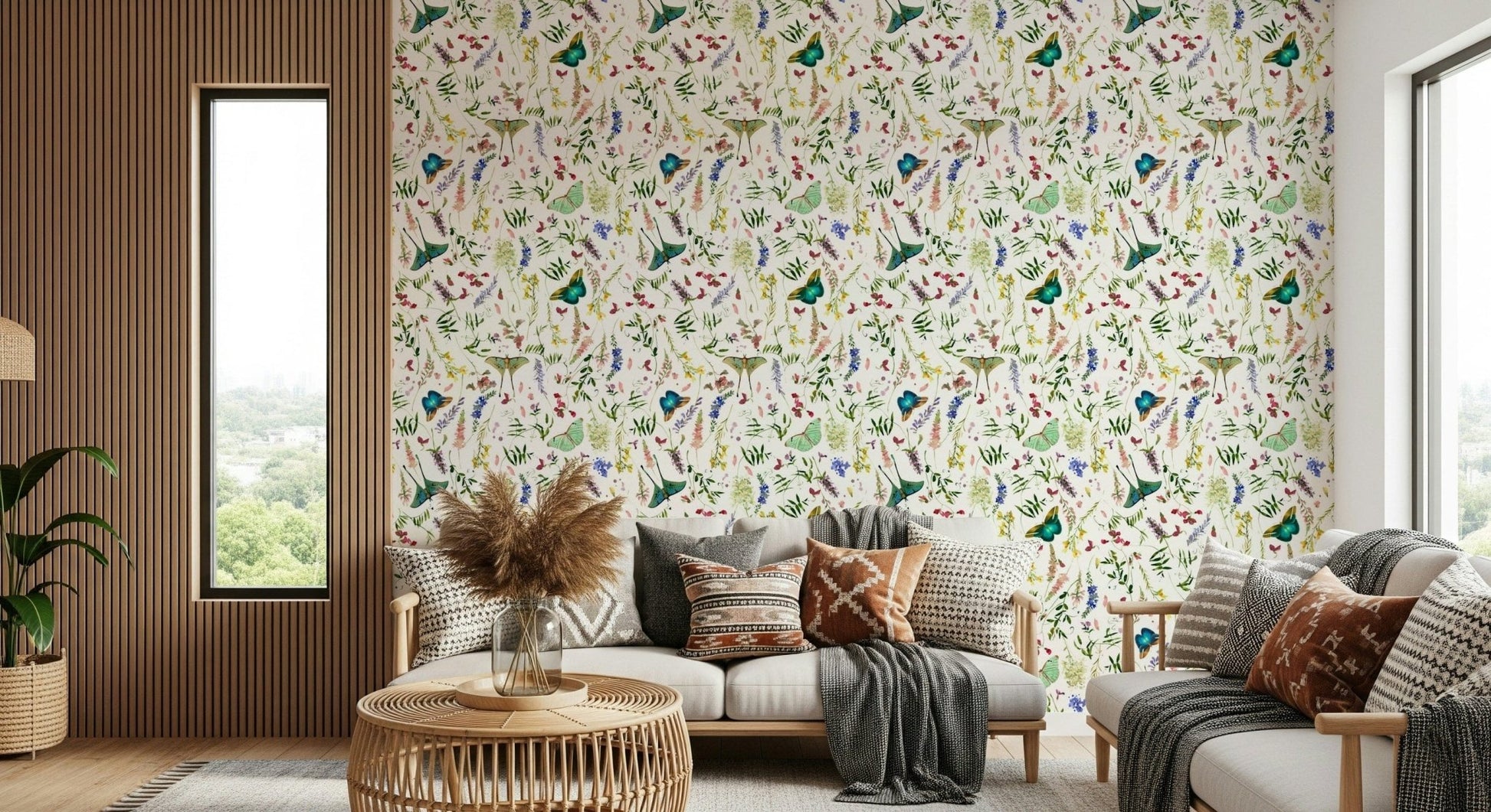 Intricate floral Butterfly And Blooms wall decor