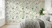 Lush floral Butterfly And Blooms wallcovering design