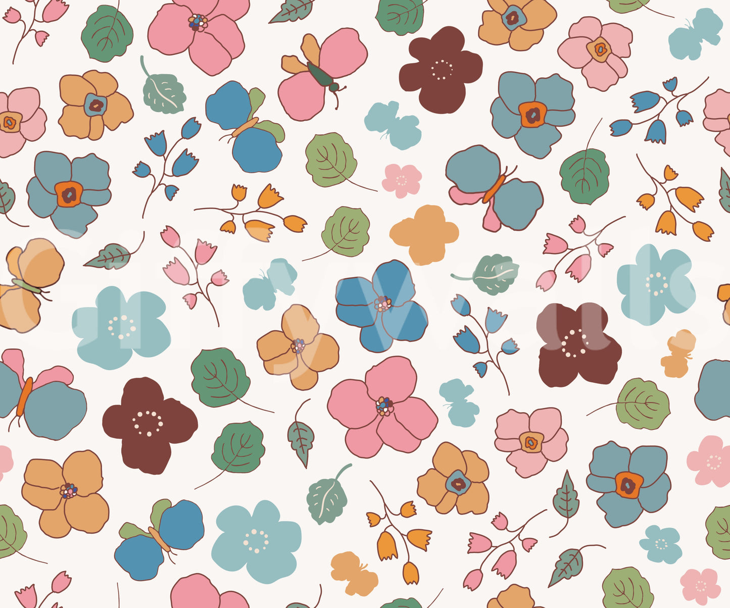 Captures the essence of a lively, blooming garden.
