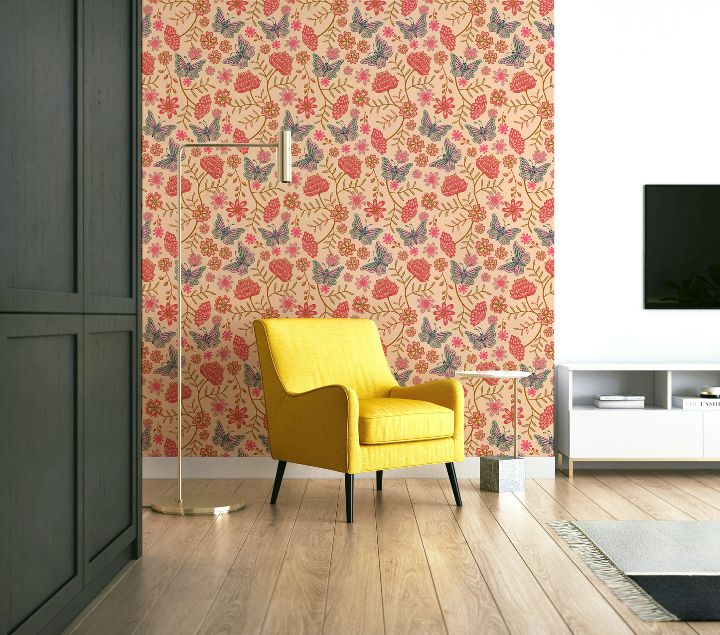 A wallpaper featuring a whimsical, delicate pattern.

