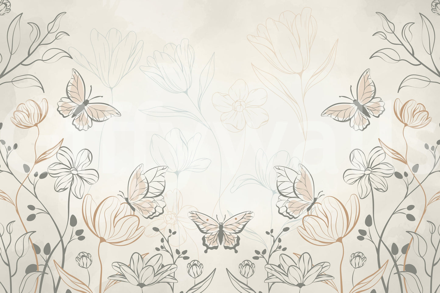 The style is a soft-focus illustration or a painterly design.

