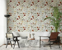 Wallpaper Wild Meadow Butterfly neutral palette room decor.