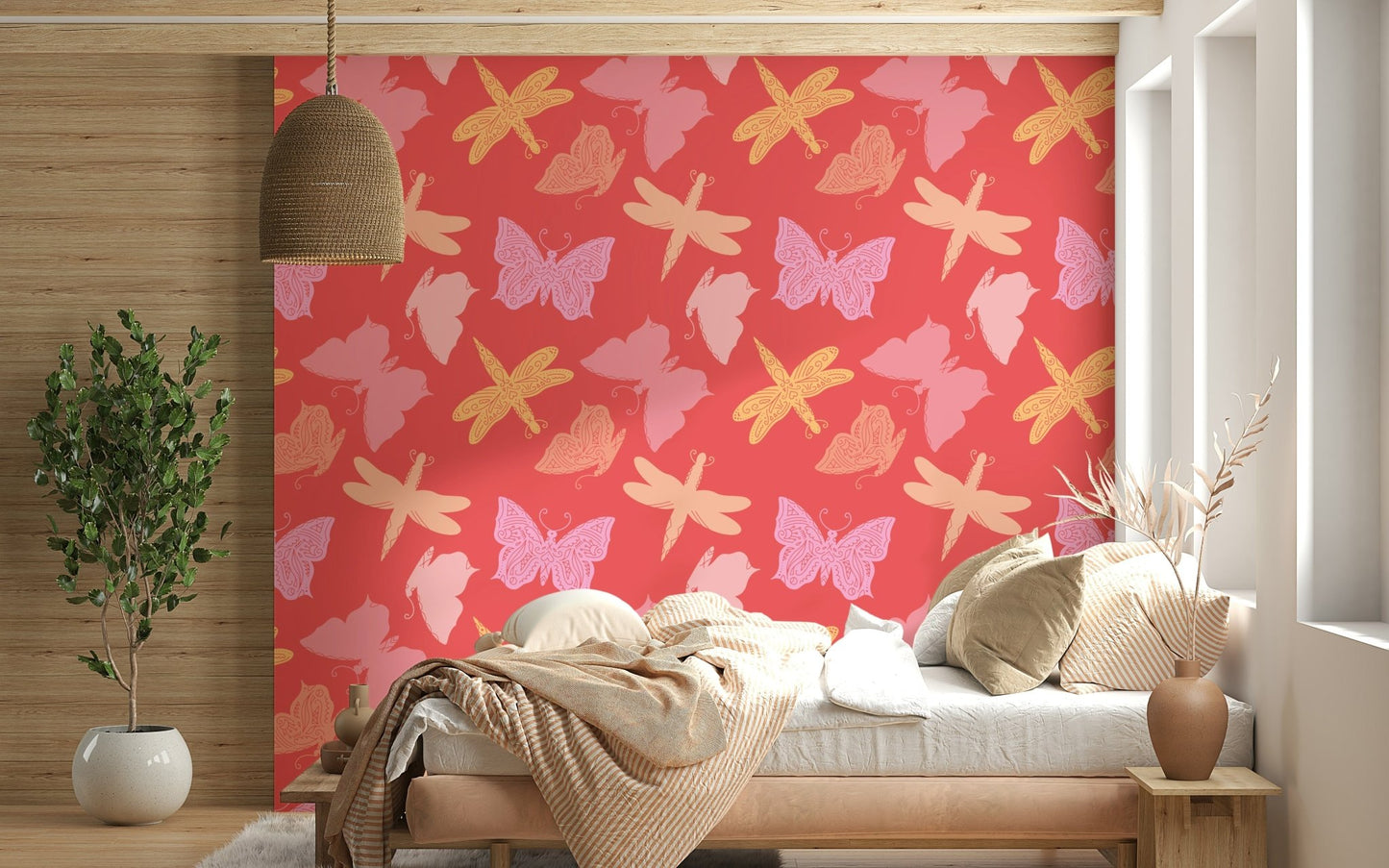 Butterfly Wings wallpaper with a cheerful mix of detailed and minimal butterfly illustrations.