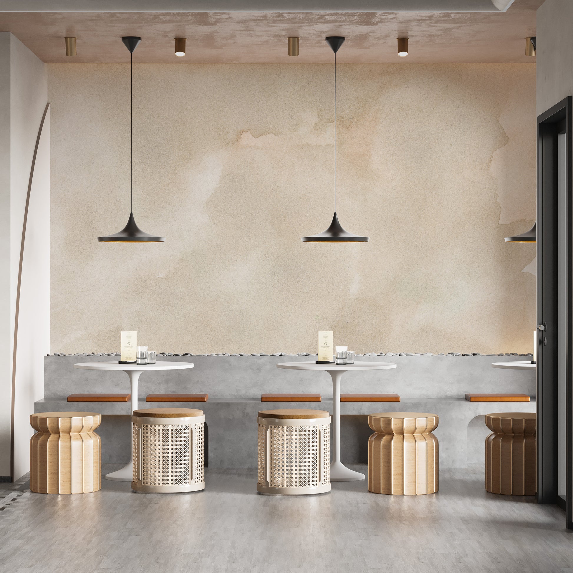 Abstract Beige Watercolor Wallpaper Mural - Giffywalls
