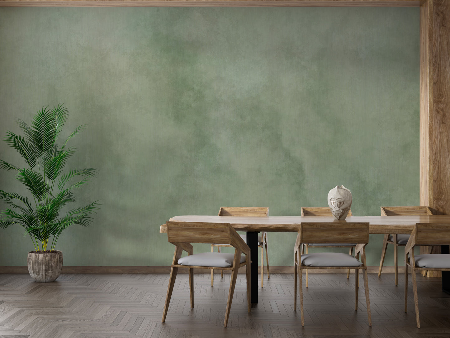 Serene green tones watercolor wallpaper
