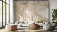 Stylish amber leaf wallpaper for cozy decor
