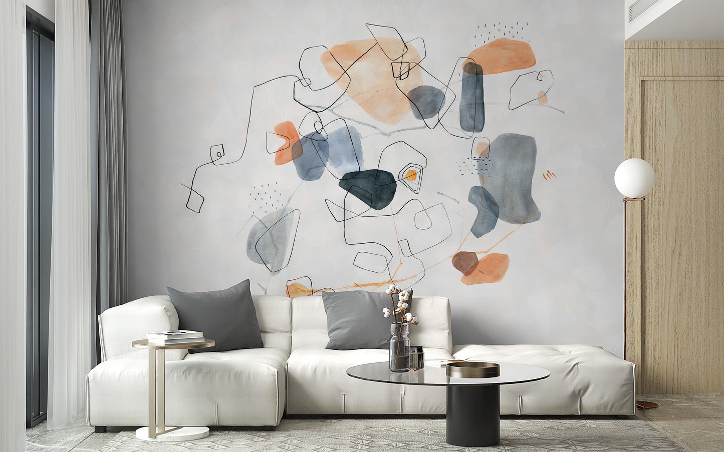 Artistic echoes wallpaper mural for bedrooms