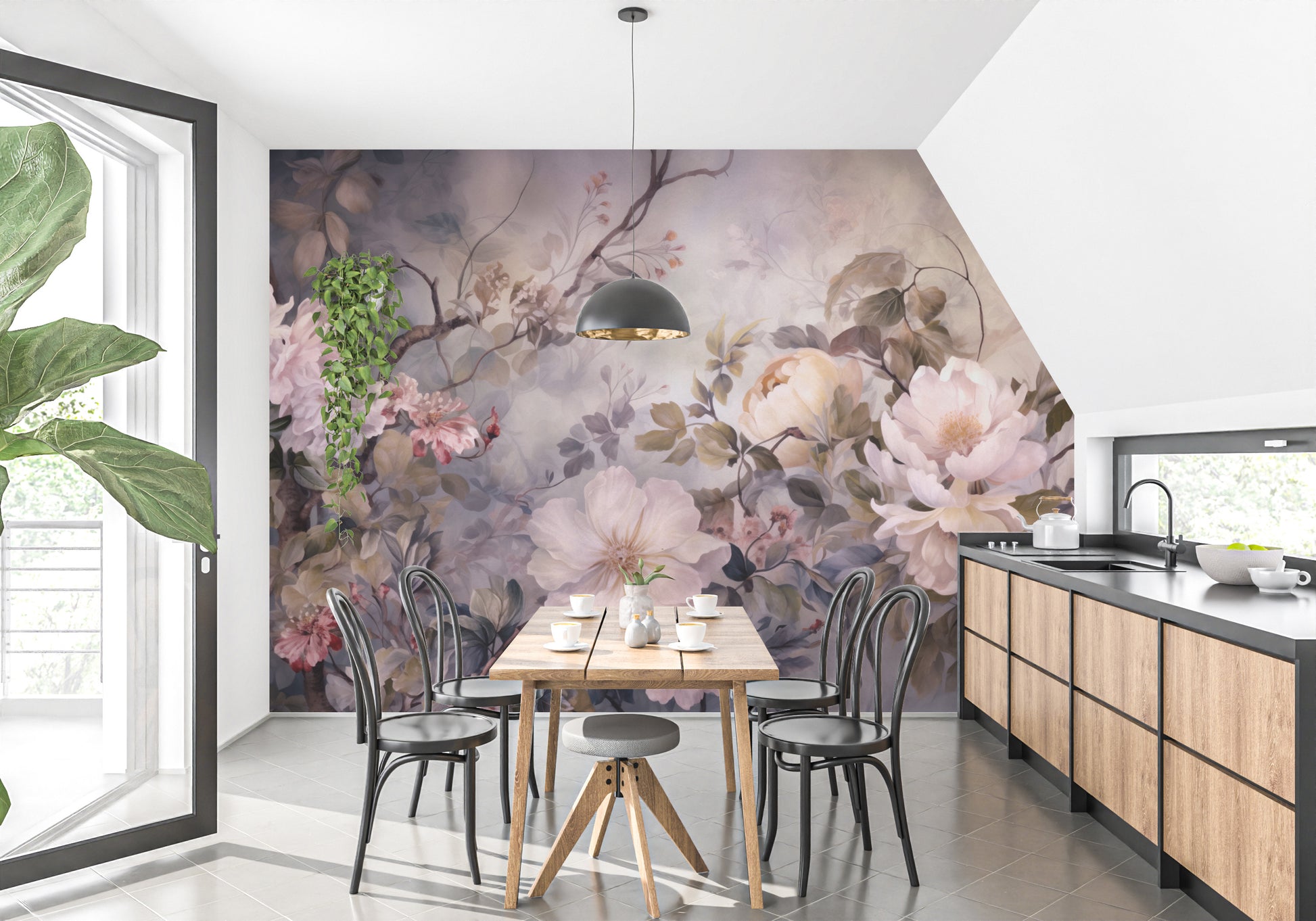 Barok Blossom Pink Color Wallpaper - Giffywalls