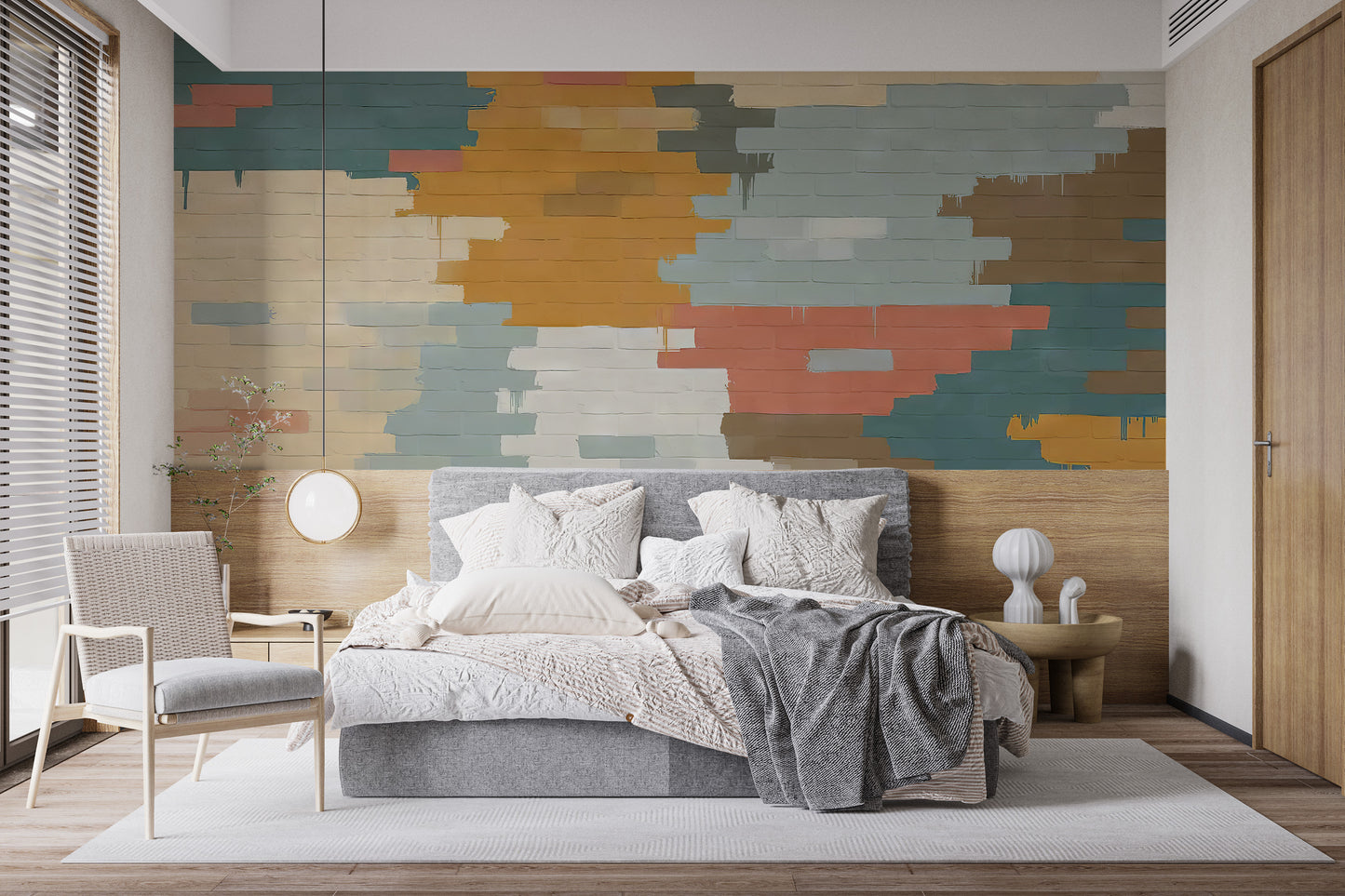 Painted Brick Illusion Wall Mural - Giffywalls