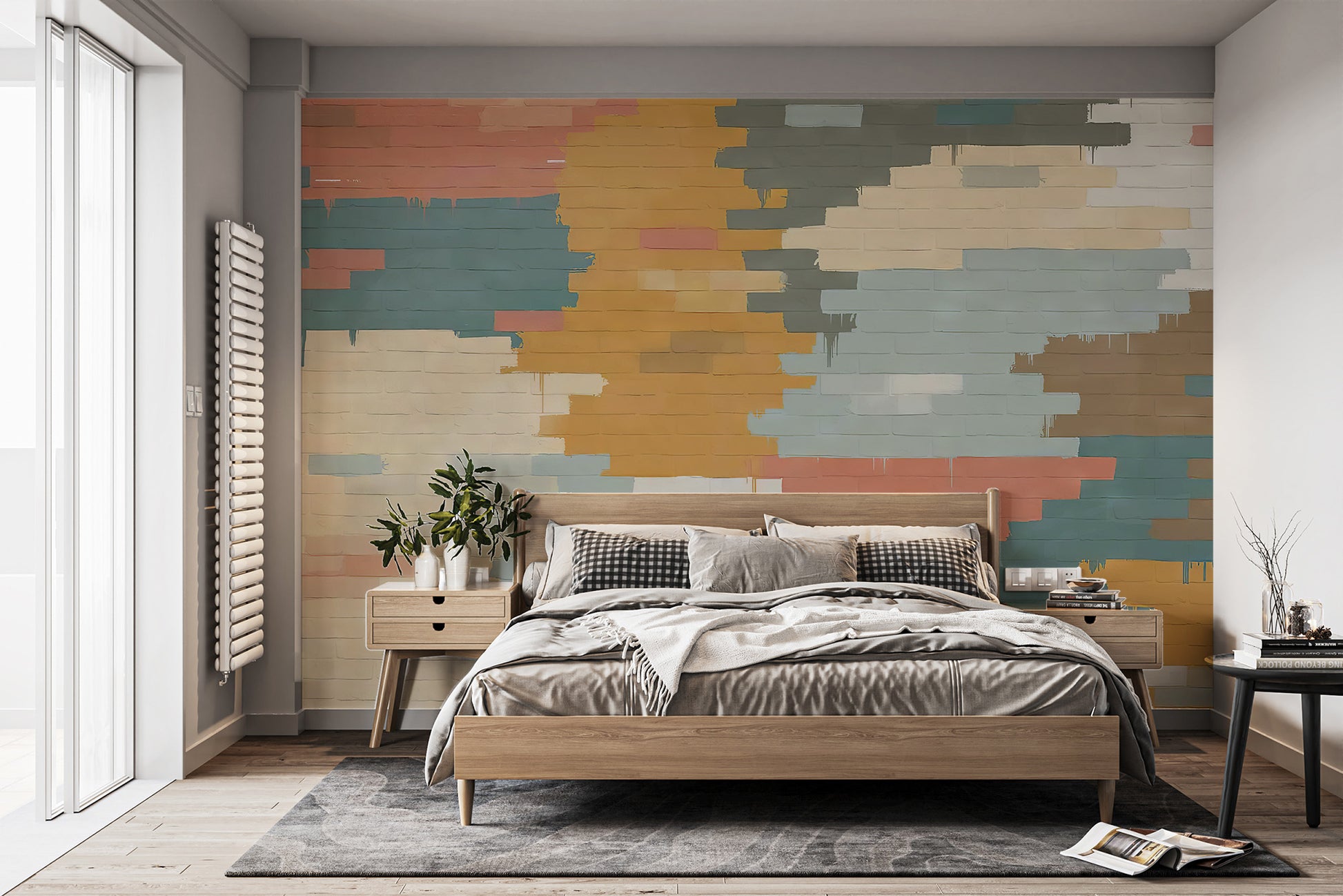 Painted Brick Illusion Wall Mural - Giffywalls