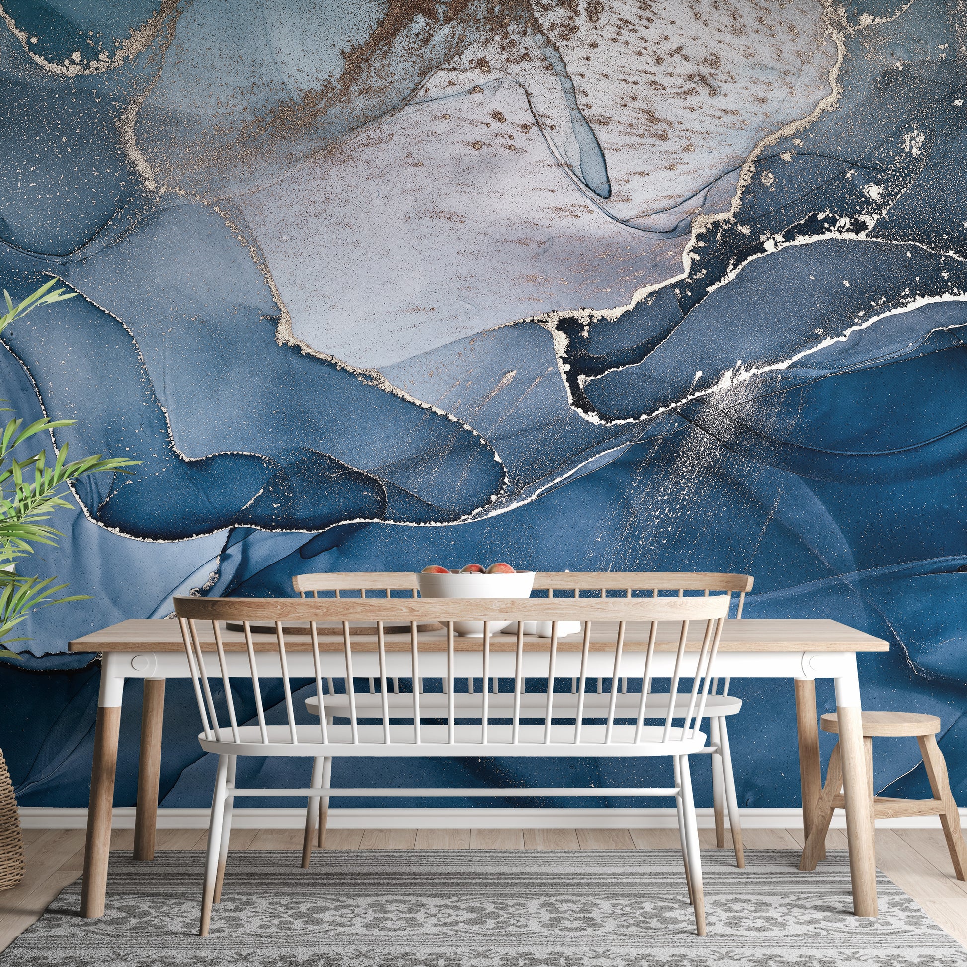 blue alcohol ink colors Stick on wallpaper