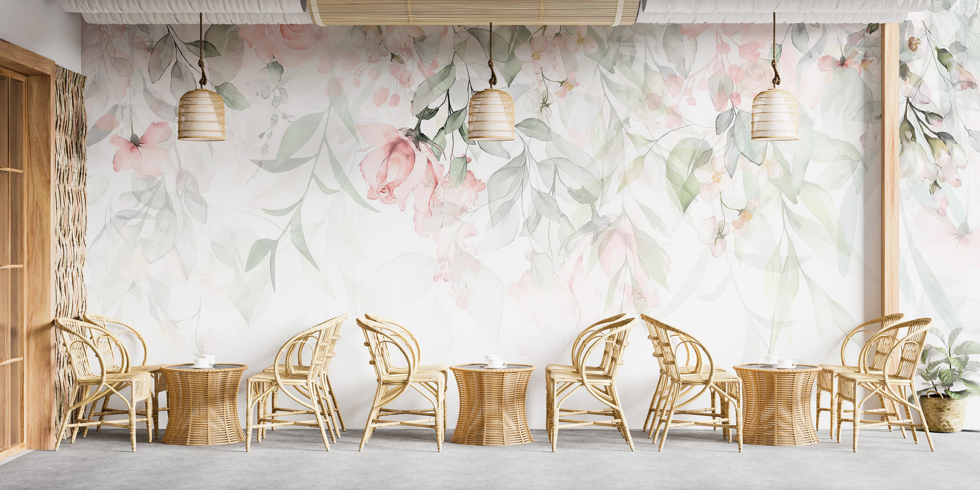 Ethereal Rose Garden Mural - Giffywalls