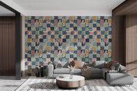 Vibrant Forest Fauna Mosaic Wallpaper Mural
