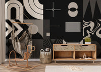 Minimalist geometric pattern wallpaper for home decor