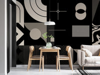 Abstract geometric shapes wallpaper with modern elegance