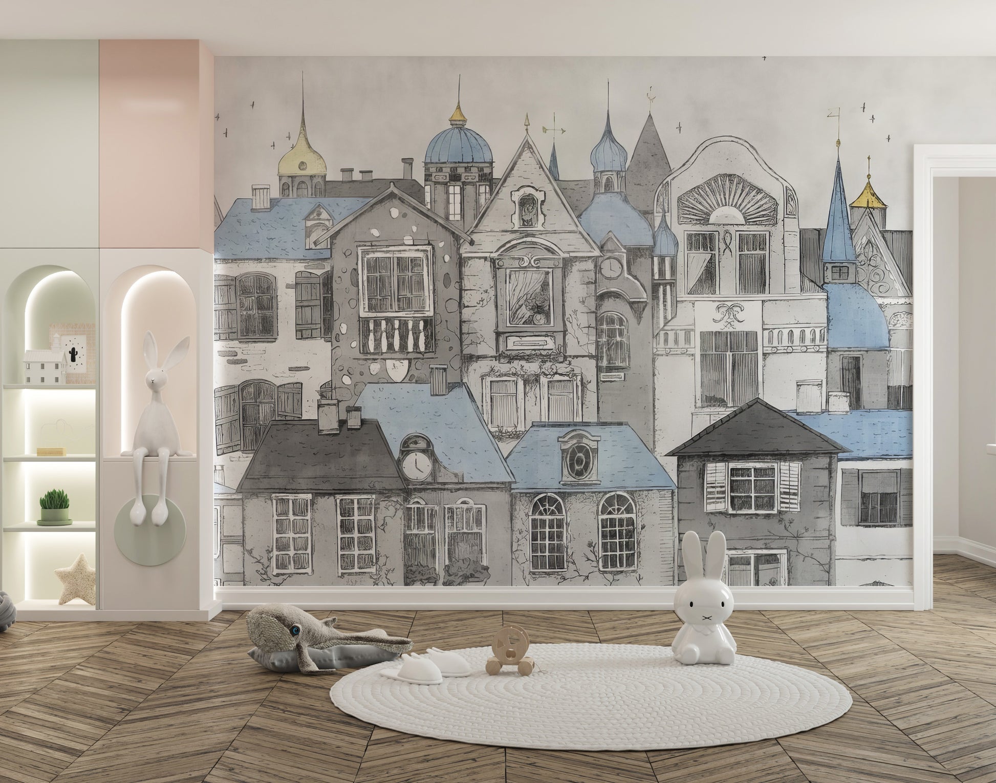 Sketchbook Structures Wall Mural - Giffywalls