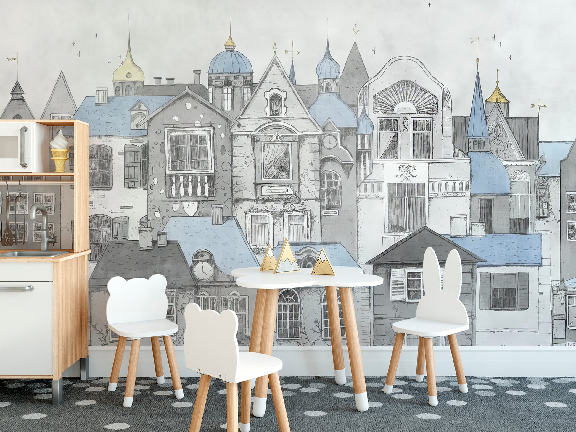 Sketchbook Structures Wallpaper Mural