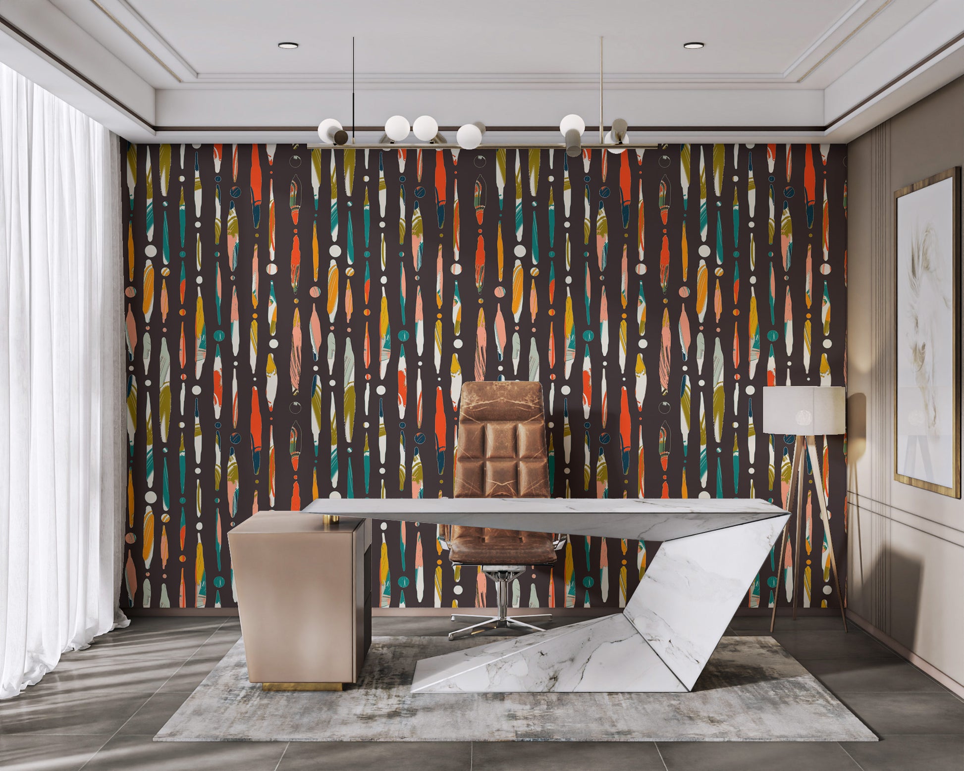 Contemporary Brushstroke Symphony Wallpaper Mural
