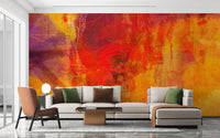 Bright orange wallpaper mural for contemporary interiors