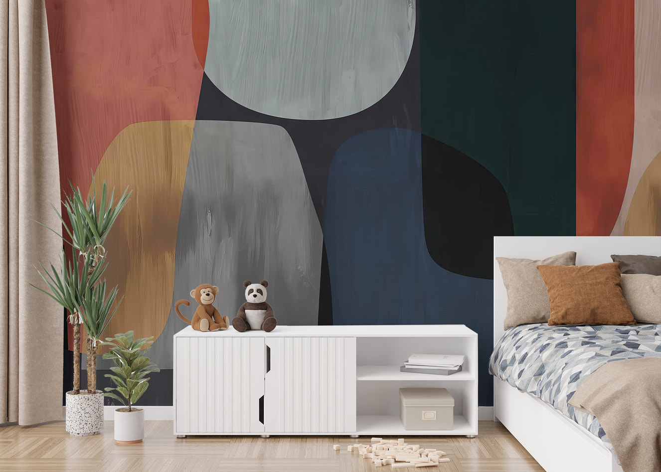 Watercolour Abstract Wall Mural - Giffywalls