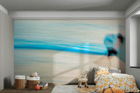 A calming ocean wave wallpaper mural that defines a space.

