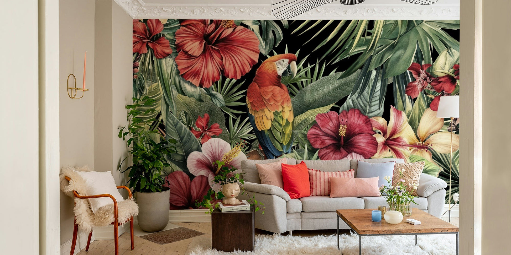 Classic tropical flower wallpaper for walls

