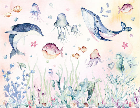 Nautical Creatures Wall Mural