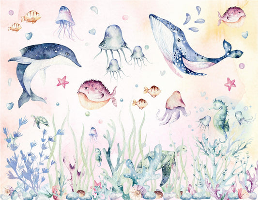 Nautical Creatures Wall Mural