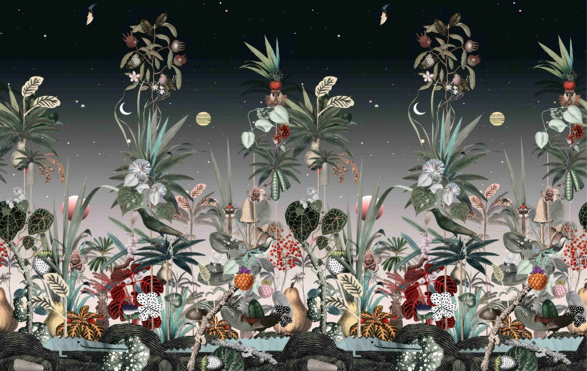 Midnight Botanic Wall Mural in your room