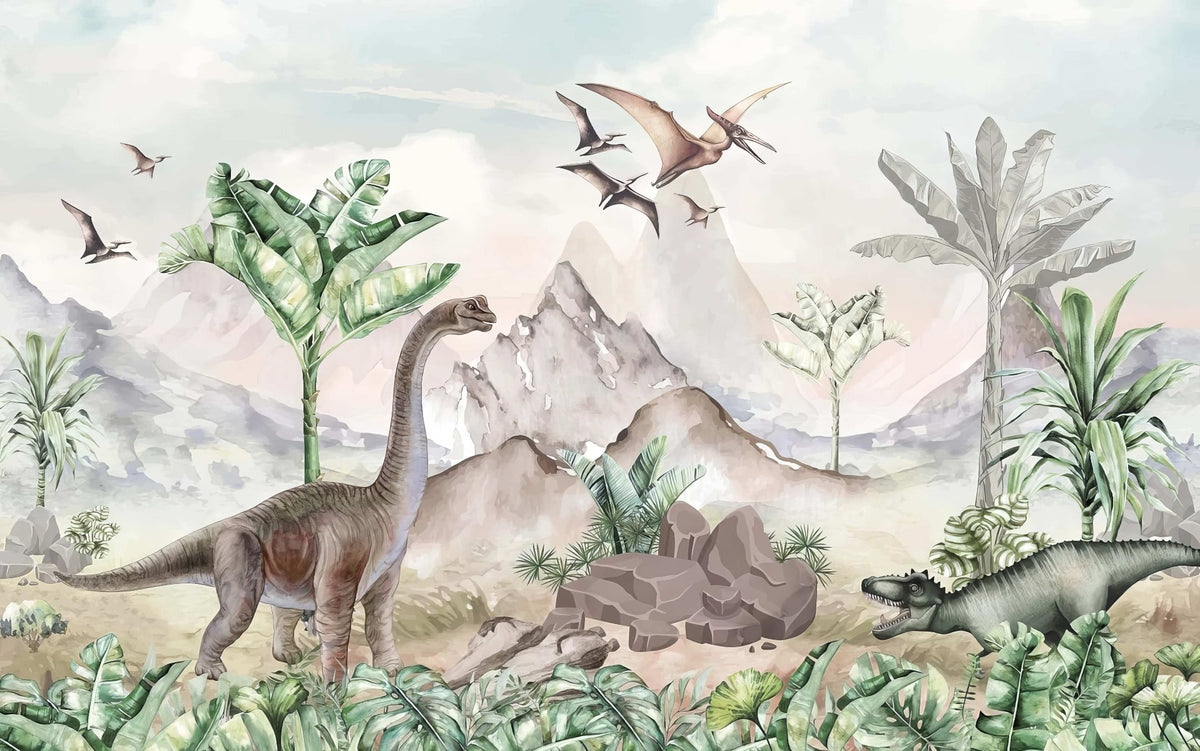 Cretaceous Chronicles Wall Mural in your room — zoomed