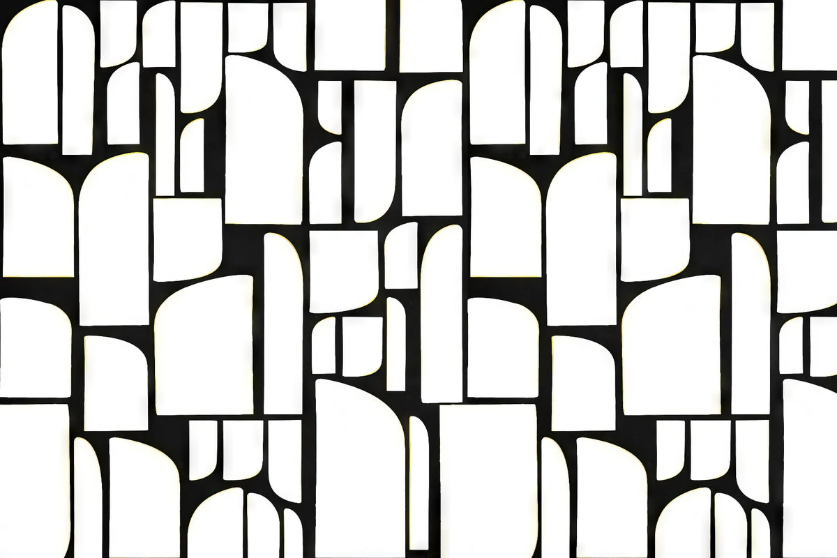 Monochrome Mosaic Tiles Mural in your room — zoomed
