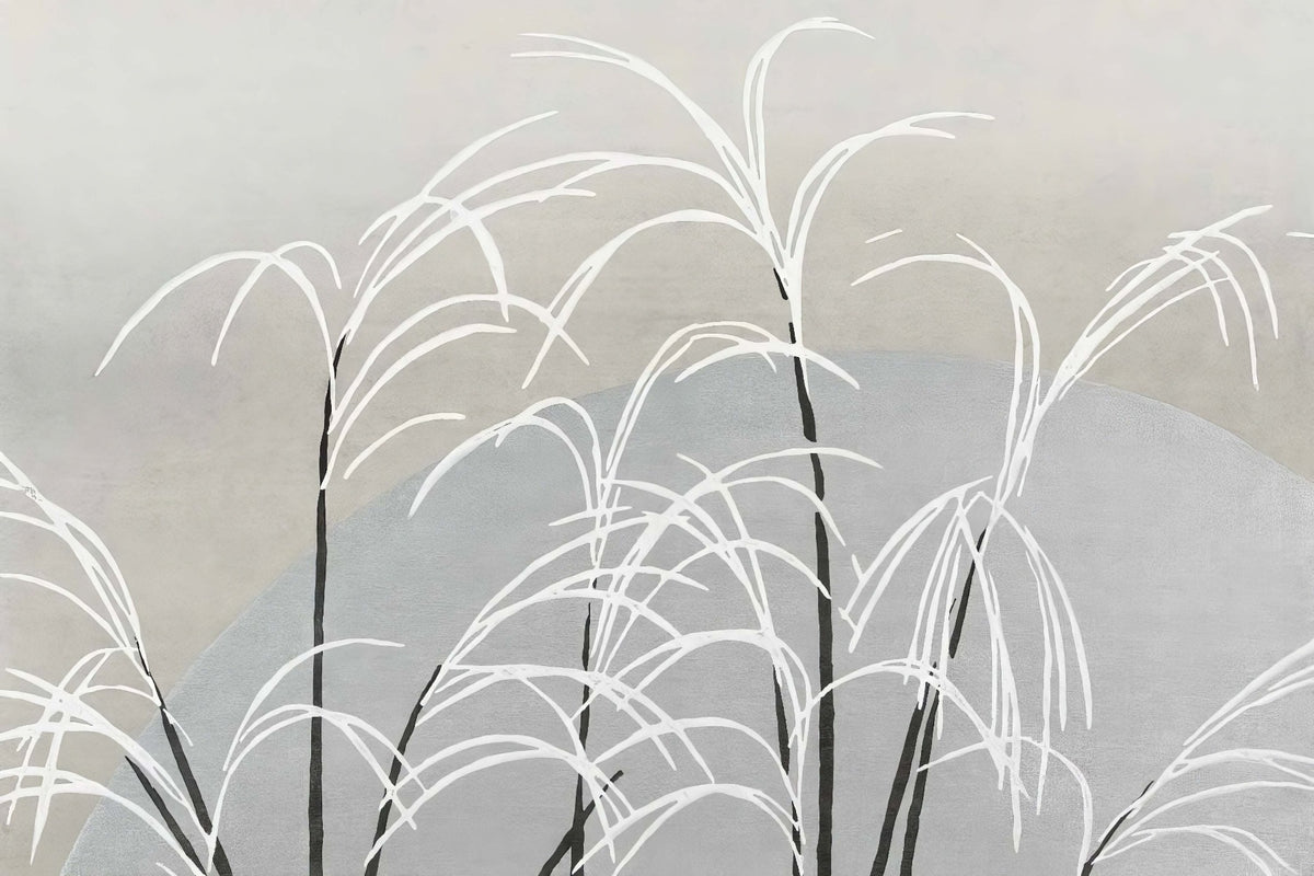 Moon and Grass Wall Mural in your room — zoomed