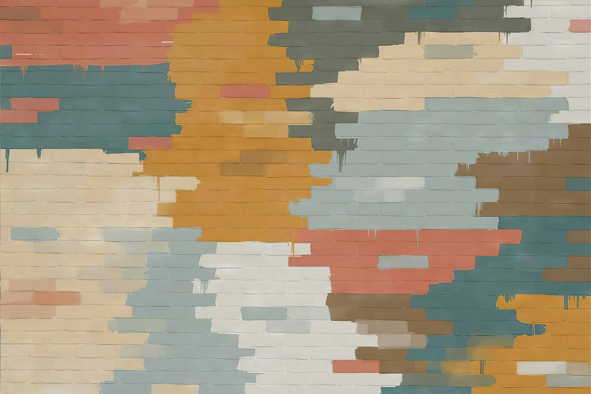 Painted Brick Illusion Wall Mural in your room