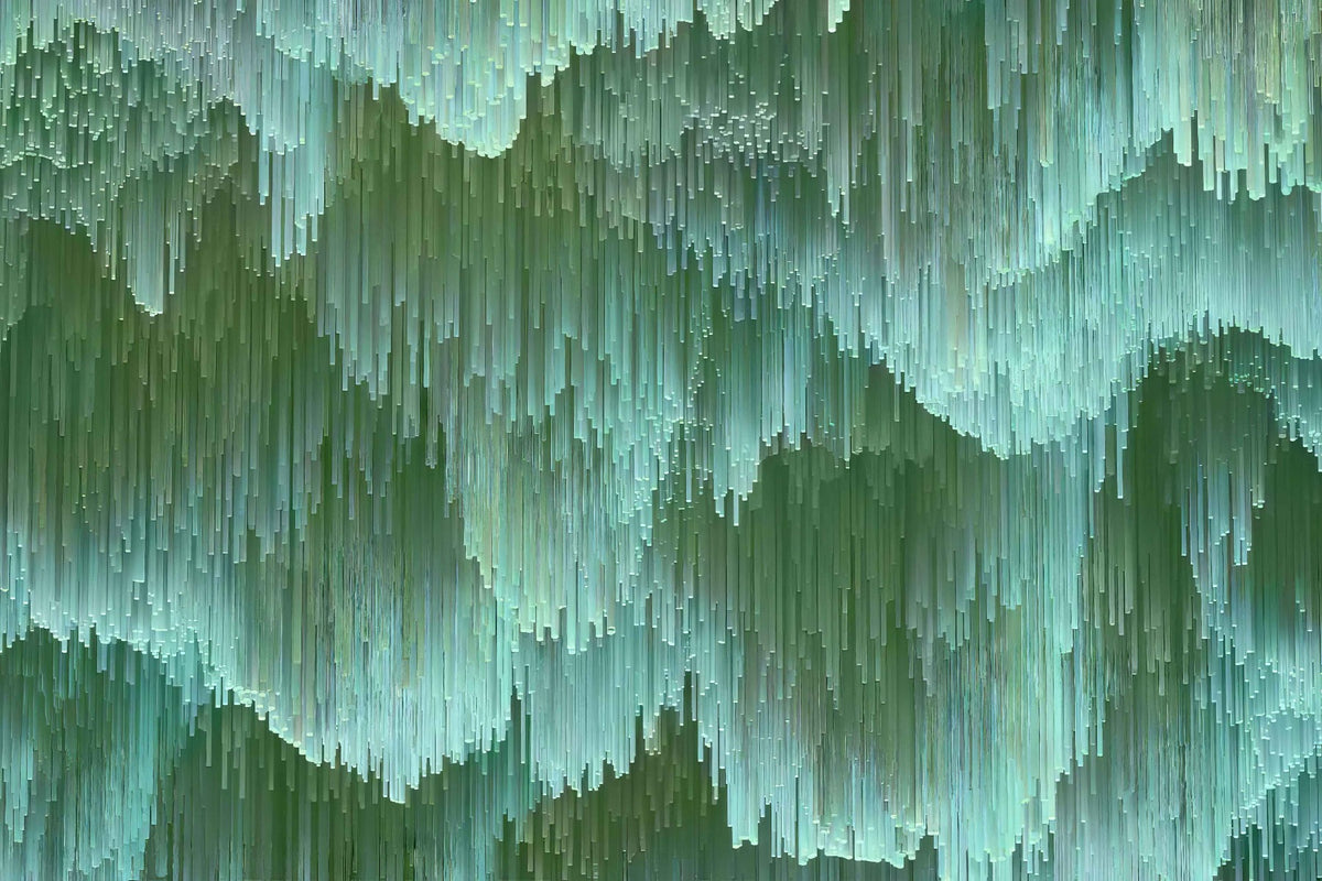 Emerald Rain Aesthetic Mural
