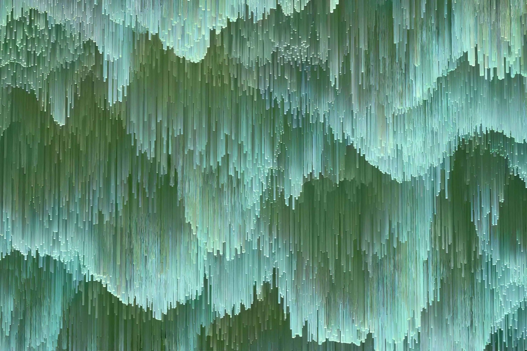 Emerald Rain Aesthetic Mural in your room — zoomed