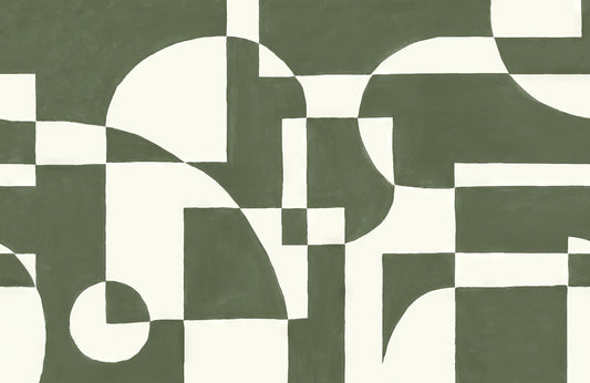 Emerald Geometric Elegance Mural