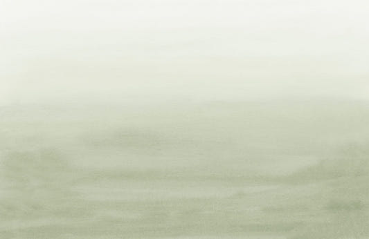 Serene Green Watercolor Mural