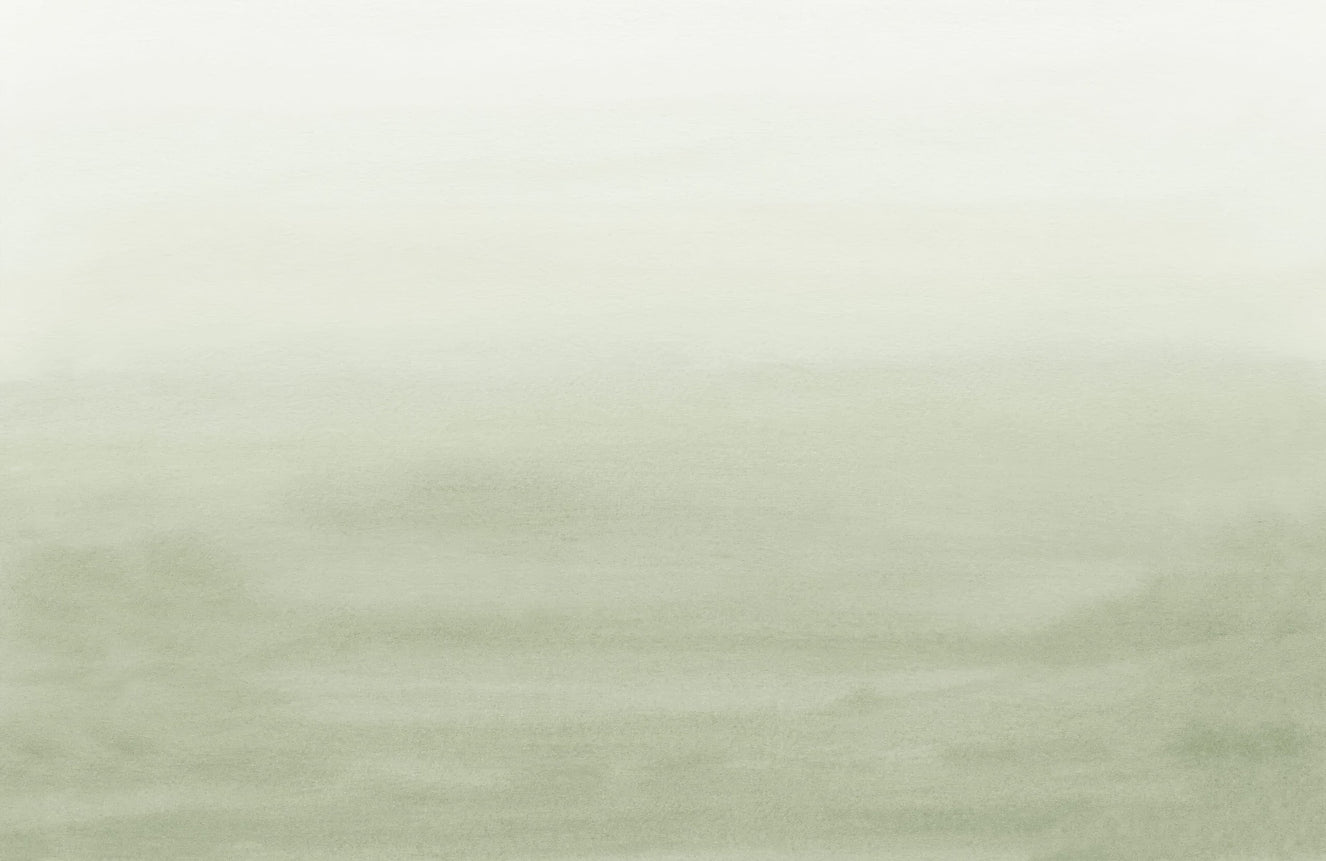 Serene Green Watercolor Mural