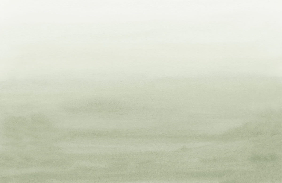 Serene Green Watercolor Mural in your room — zoomed