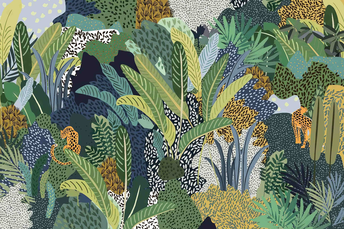 Hidden Jungle Cat Mural in your room — zoomed