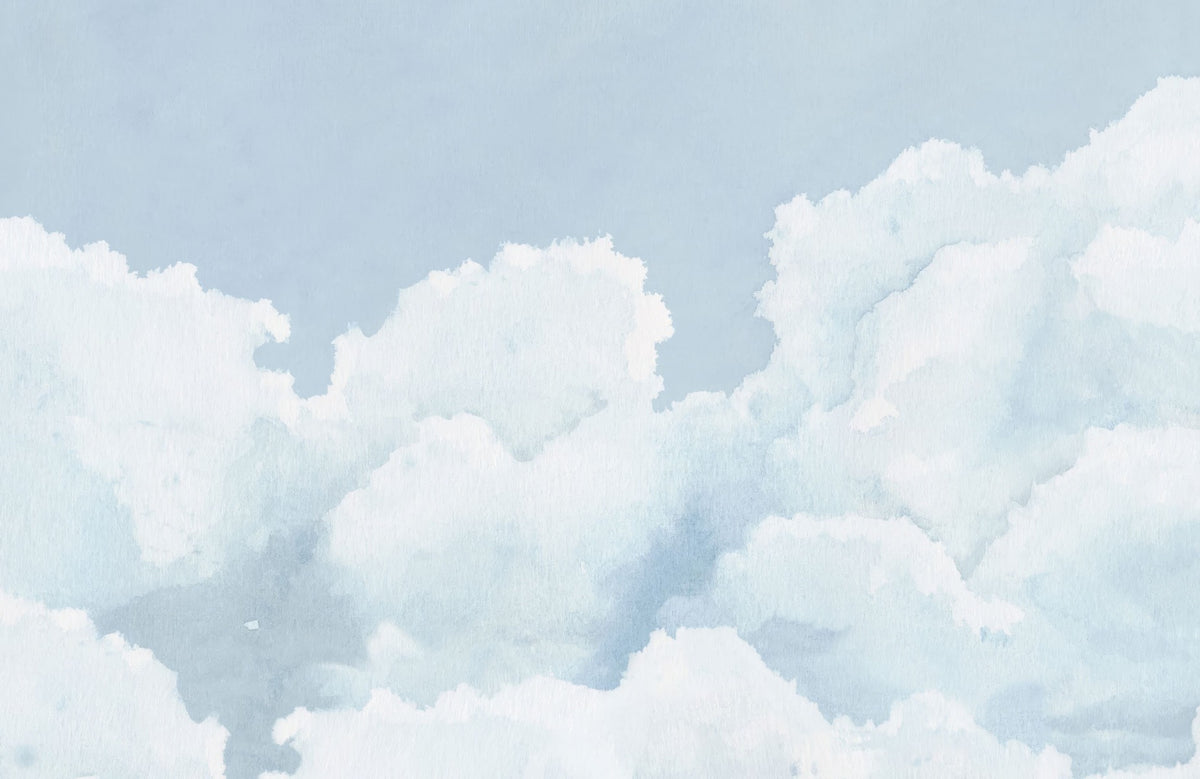 Light Blue Sky Watercolour Wall Mural