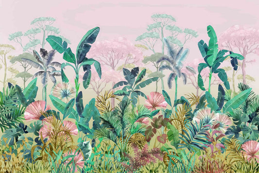 Tropical Jungle Watercolour Wall Mural