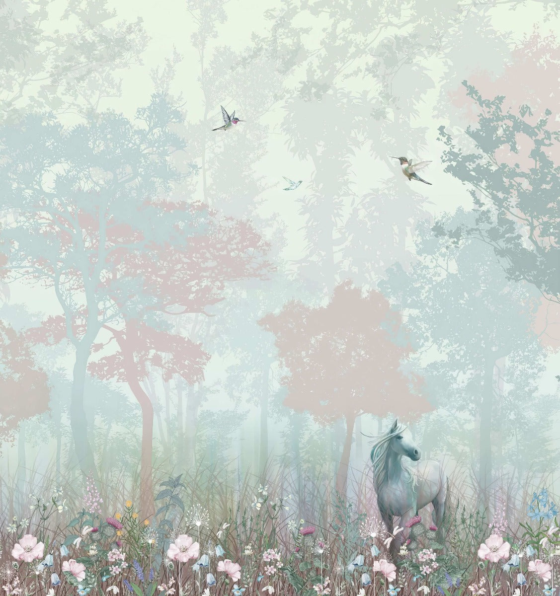 Fairy Forest Kids Wallpaper Mural in your room — zoomed