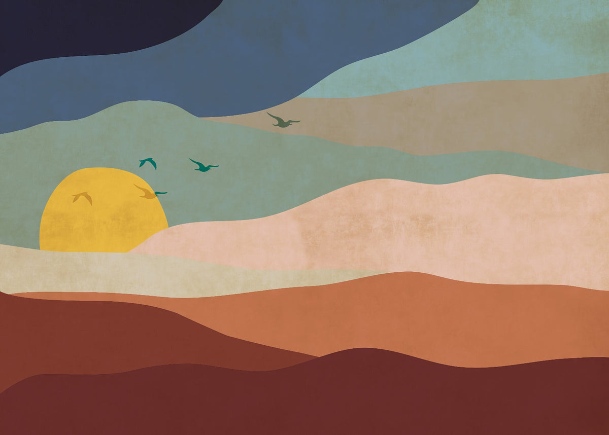 Abstract Sunrise Wallpaper Mural in your room