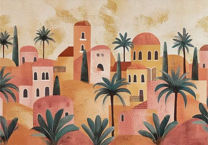 Terracotta House Wall Mural in your room