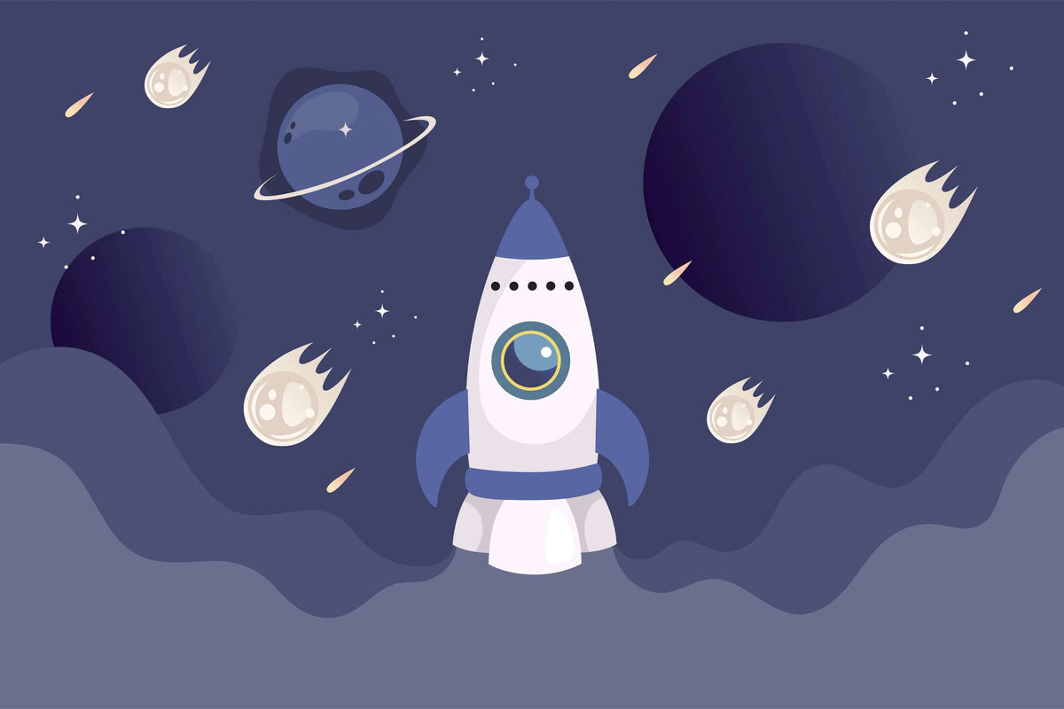 Kids Spaceship Wall Mural in your room