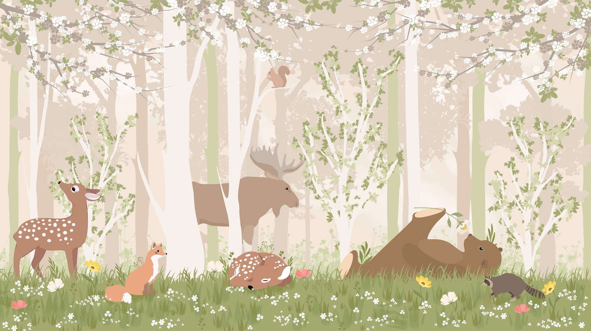 Kids Woodland Friends Wall Mural in your room